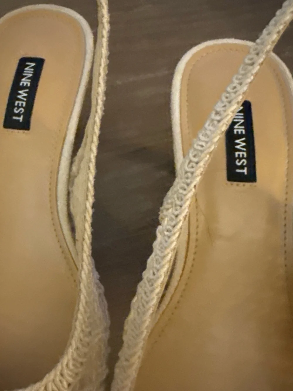 Nine West Women's Cream Slingback Kitten Heels